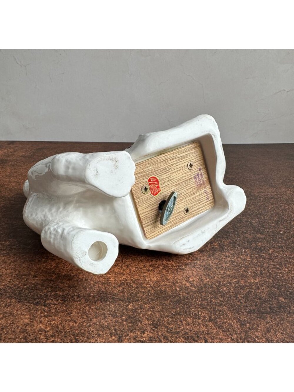 Lefton White Cat Music Box Ceramic Plays Memory from Cats Vintage 1992 - Picture 9 of 12
